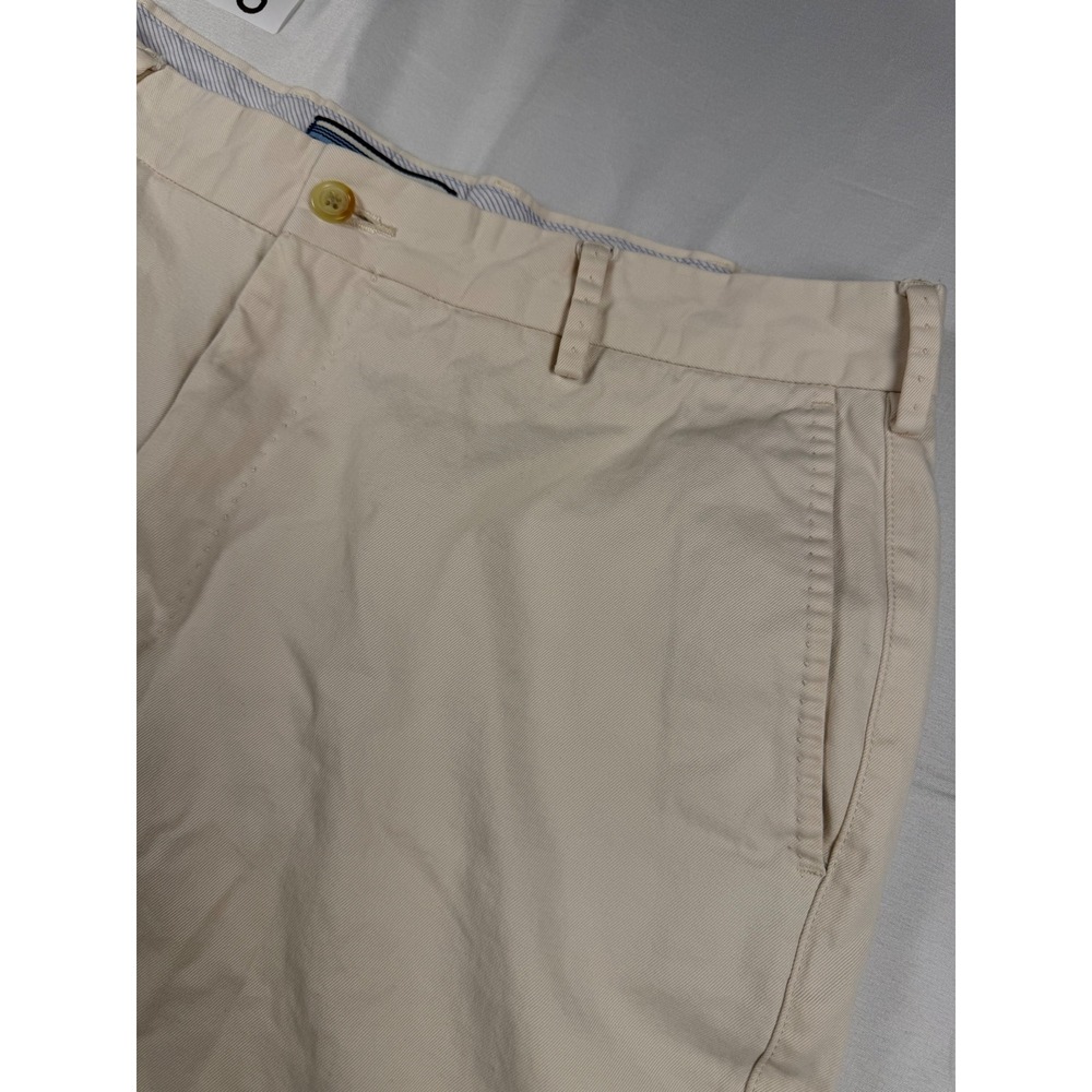 Peter Millar Mens 35 Stone Beige Flat Front Chino Shorts Cotton Golf 9 Inseam